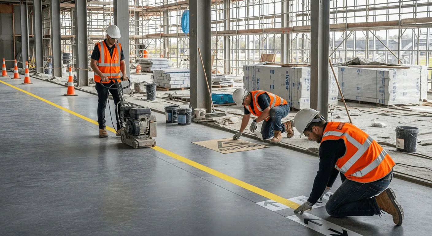 Line marking team at work