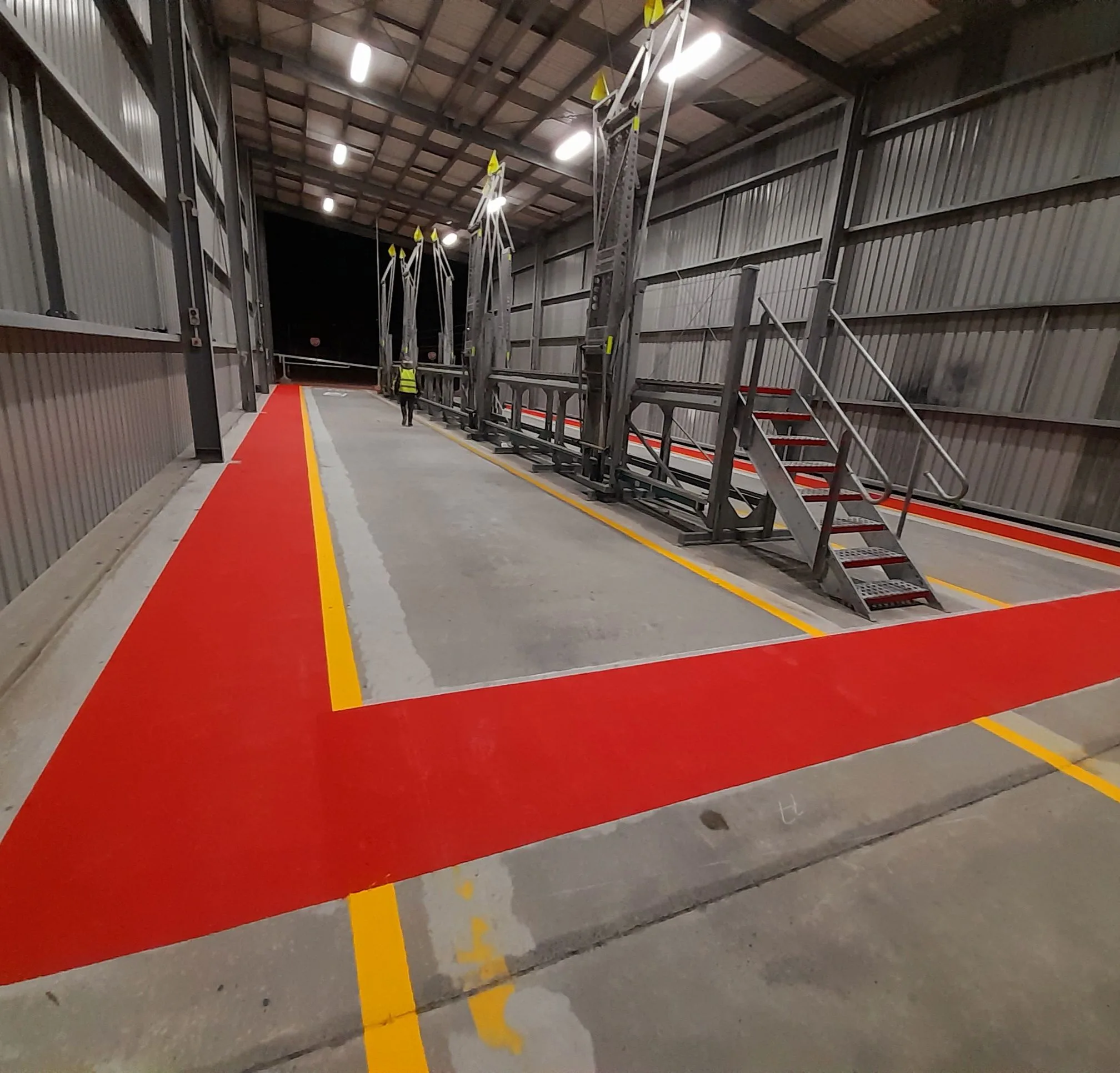 Factory floor safety markings and exclusion zones installed in Onehunga.