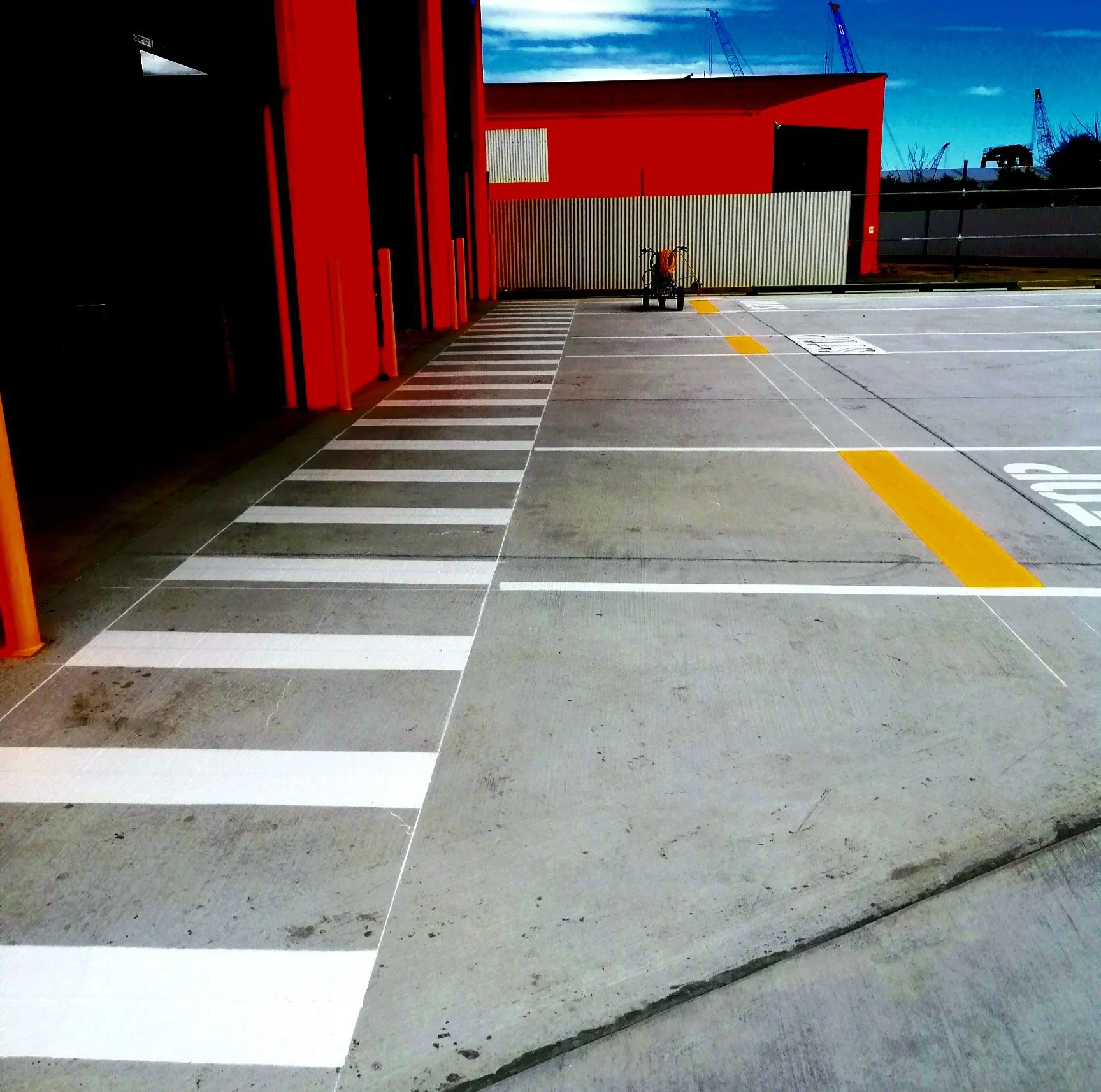 Pedestrian crossings and hazard zones completed for a retail centre in Henderson.