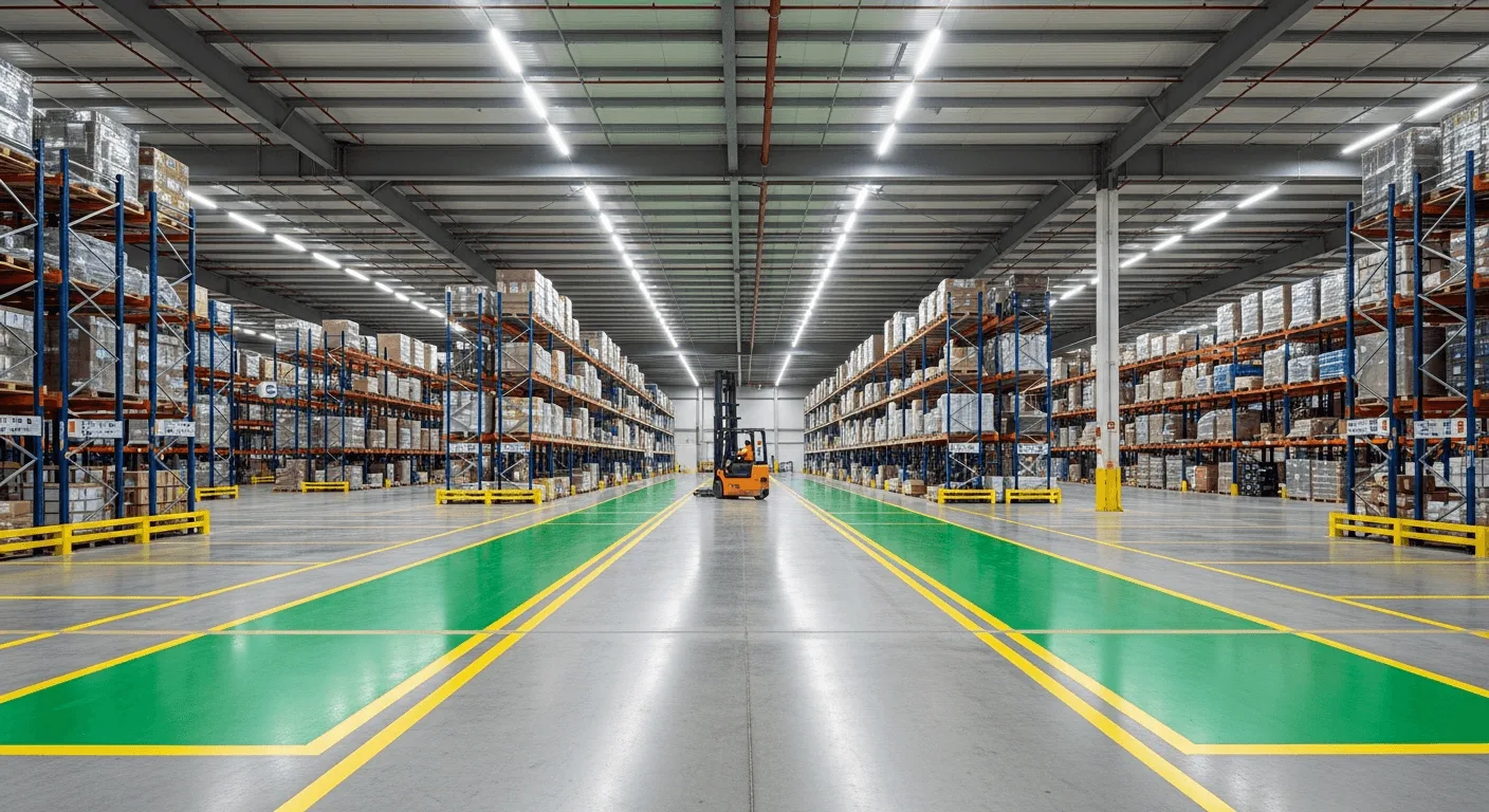 Warehouse pedestrian walkway marking